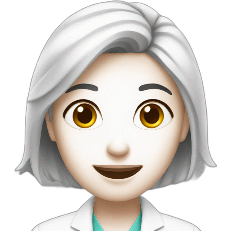 white doctor-woman-happy emoji