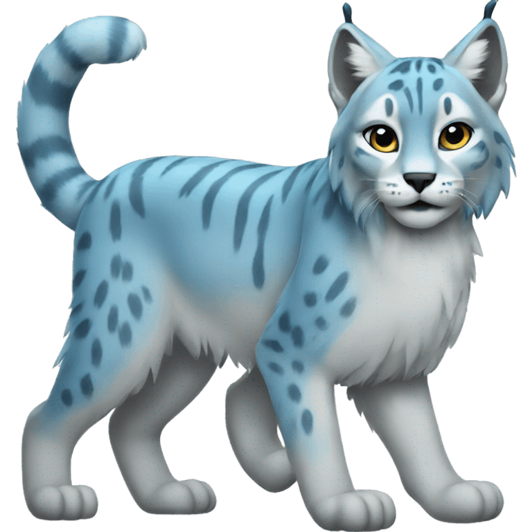 A blue lynx full body emoji