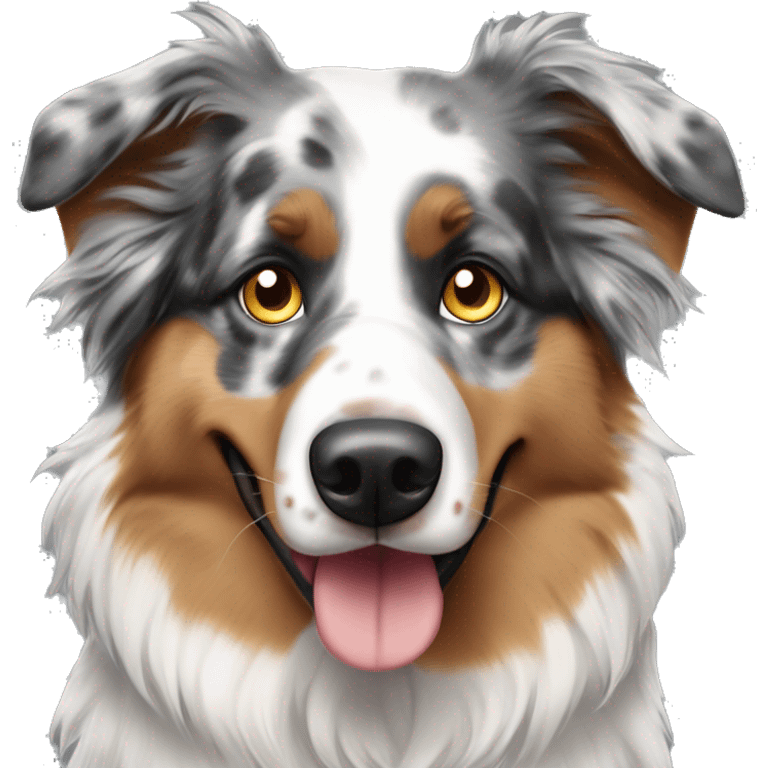 Merle Aussie shepherd with different eyes emoji