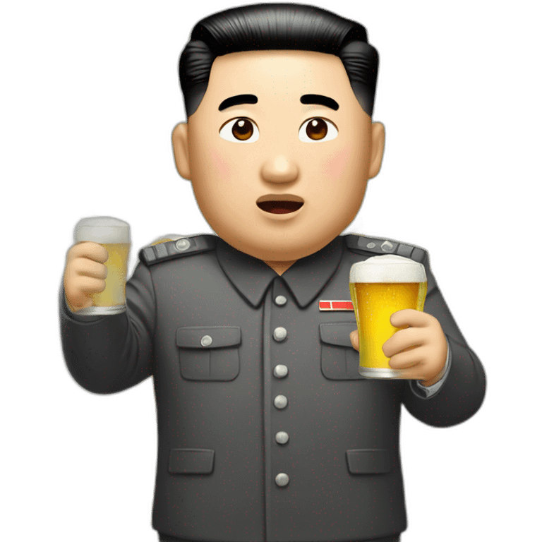 Kim jung un drink beer emoji