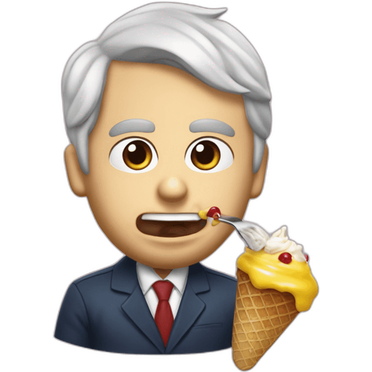 Emanuel macron qui mange une glace  emoji