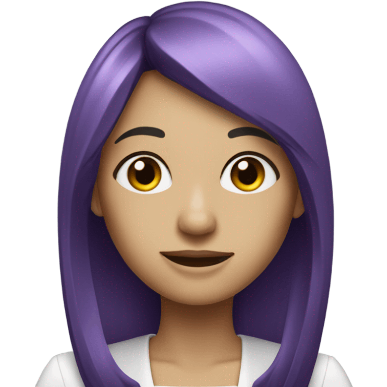 A female realtor with long straight purple and white hair with bangs emoji