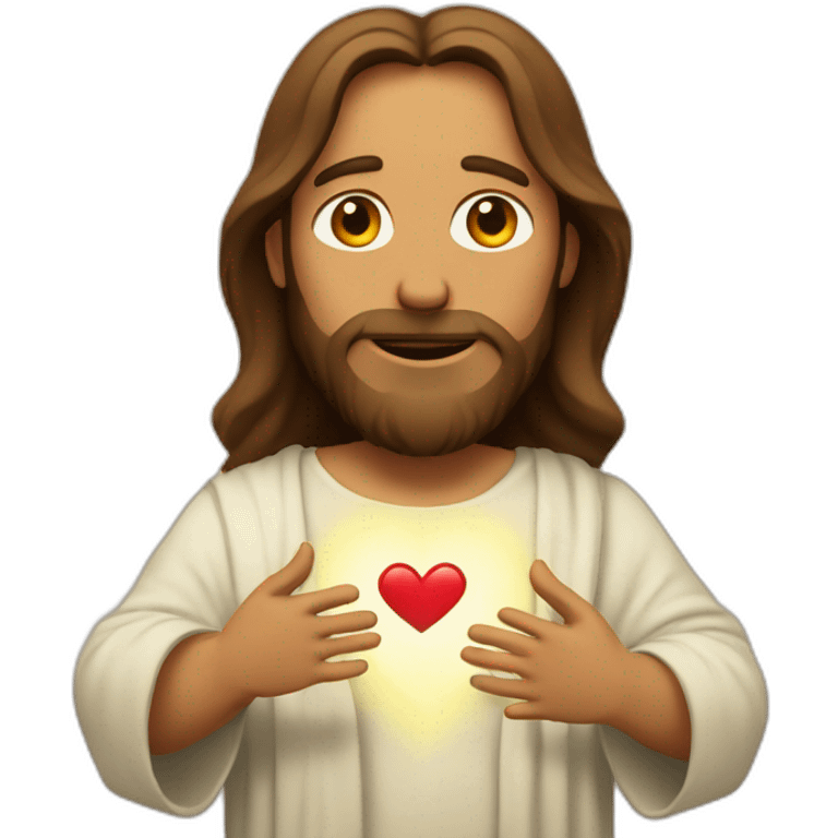 Jesus Showing the heart with the hands emoji