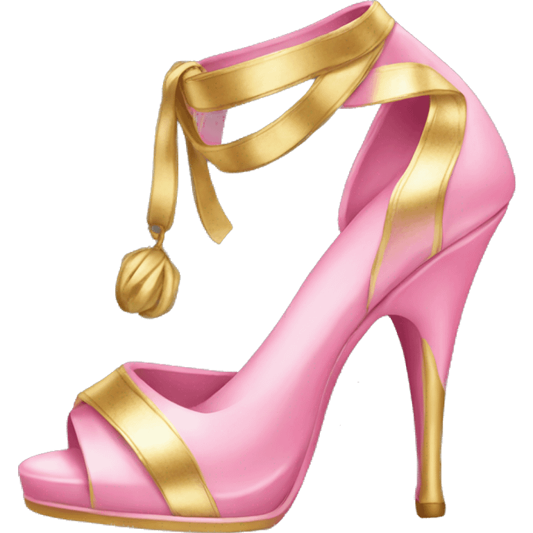 realistic pink and gold heels emoji