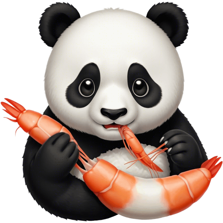 panda eating shrimp emoji