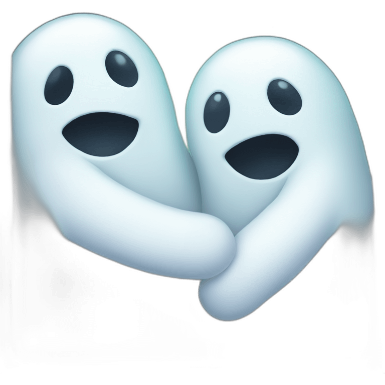 two hugging ghosts emoji