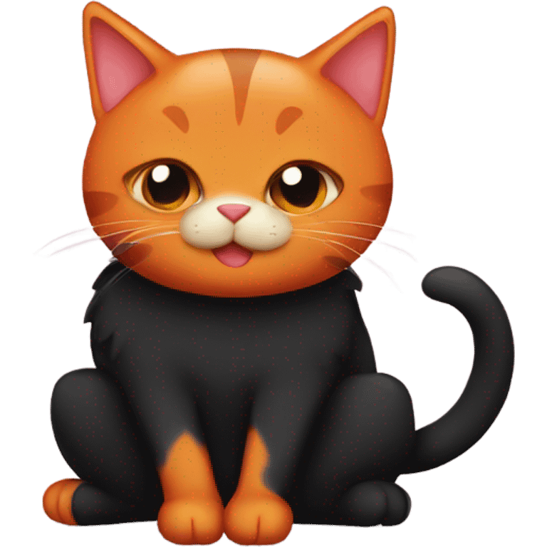 orange and black cat in love  emoji