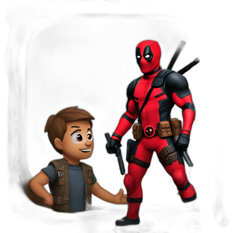 deadpool avec un poney emoji