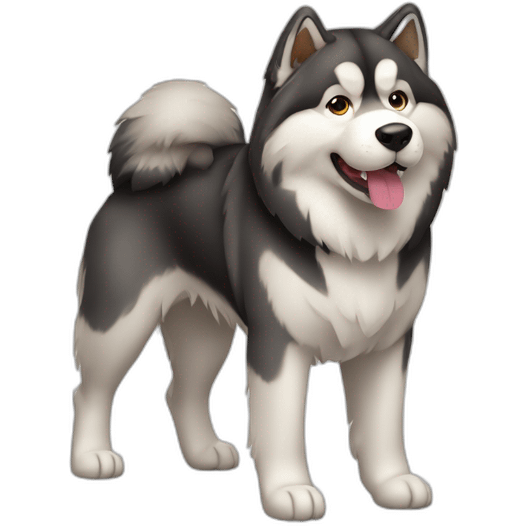 Dog alaskan malamute full-body emoji