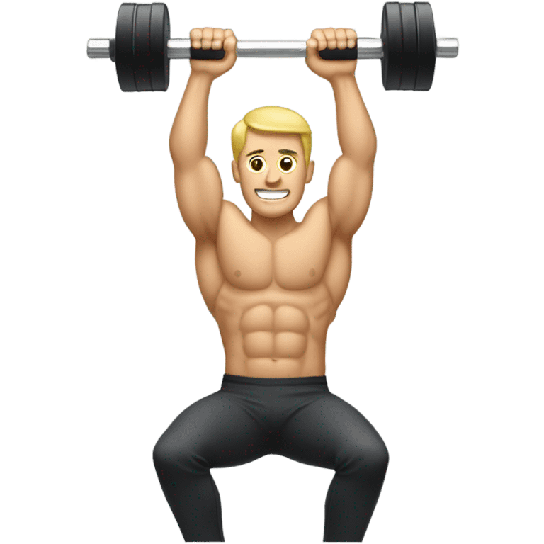 guy training with dumbells behind his head emoji