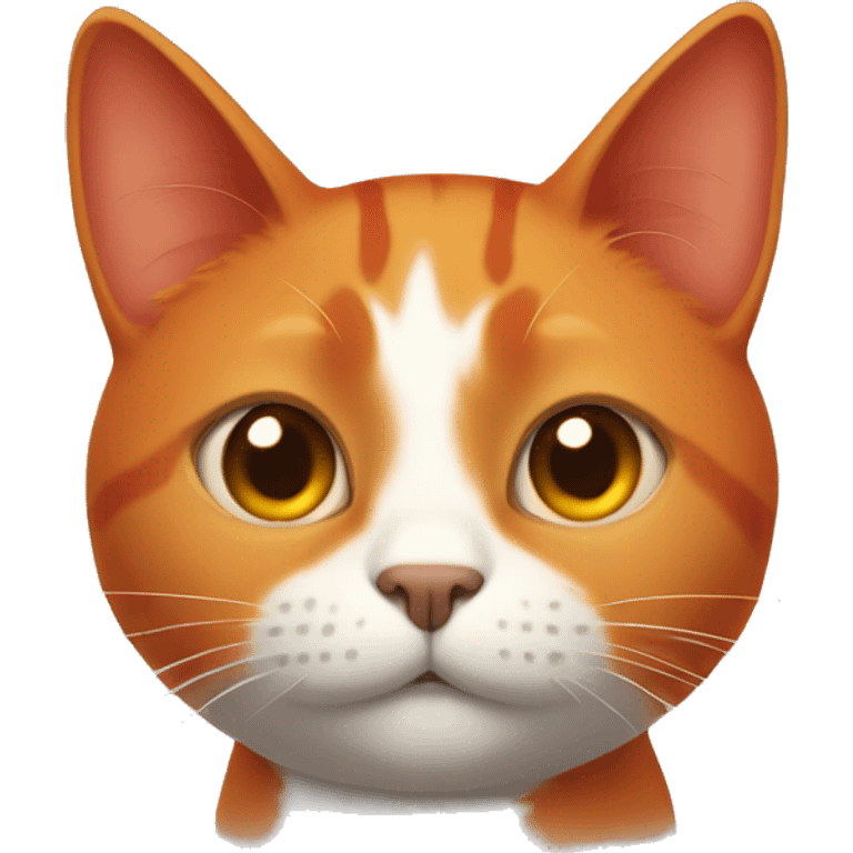 Red cat with short ears and orange eyes emoji