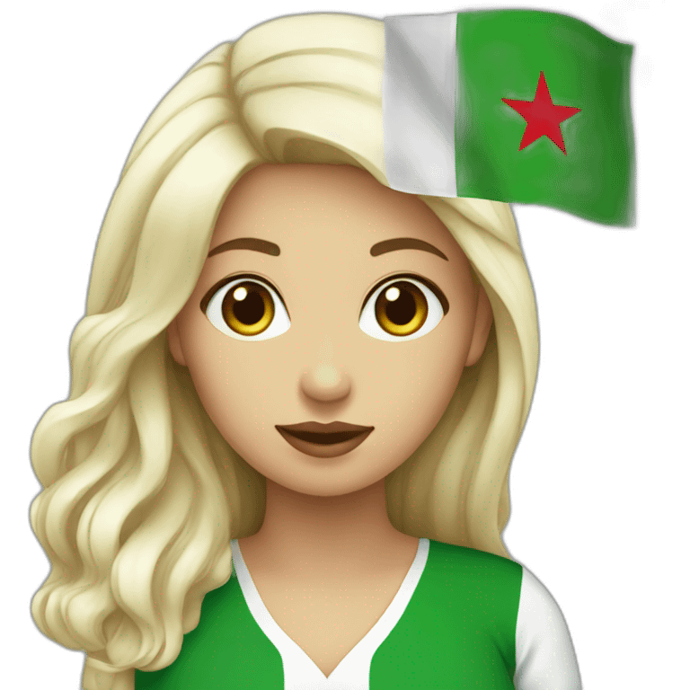 Woman with Algeria flag emoji