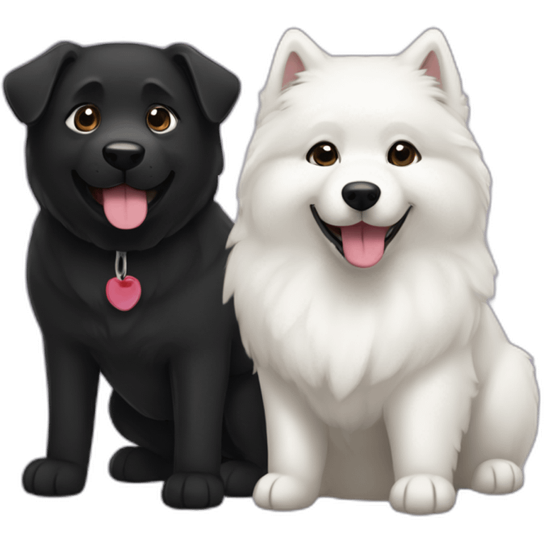 samoyed and BLACK-labrador emoji