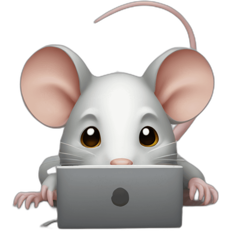 Rat using a computer emoji