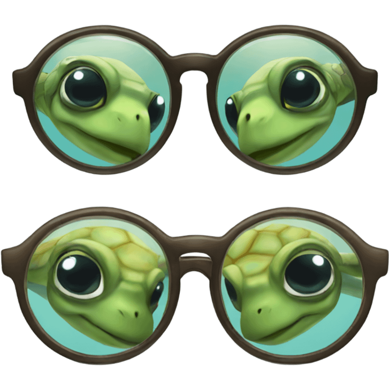 Sea turtle glasses emoji