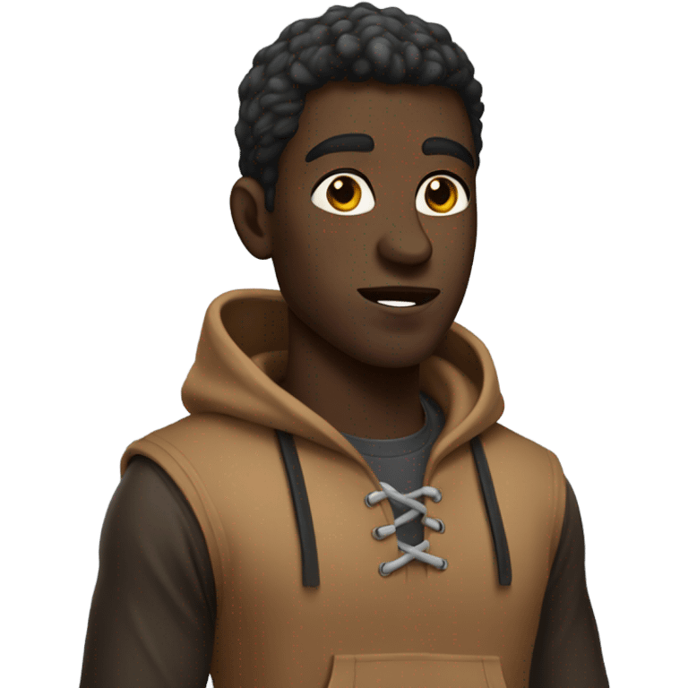 Black centaur with brown hoodie  emoji