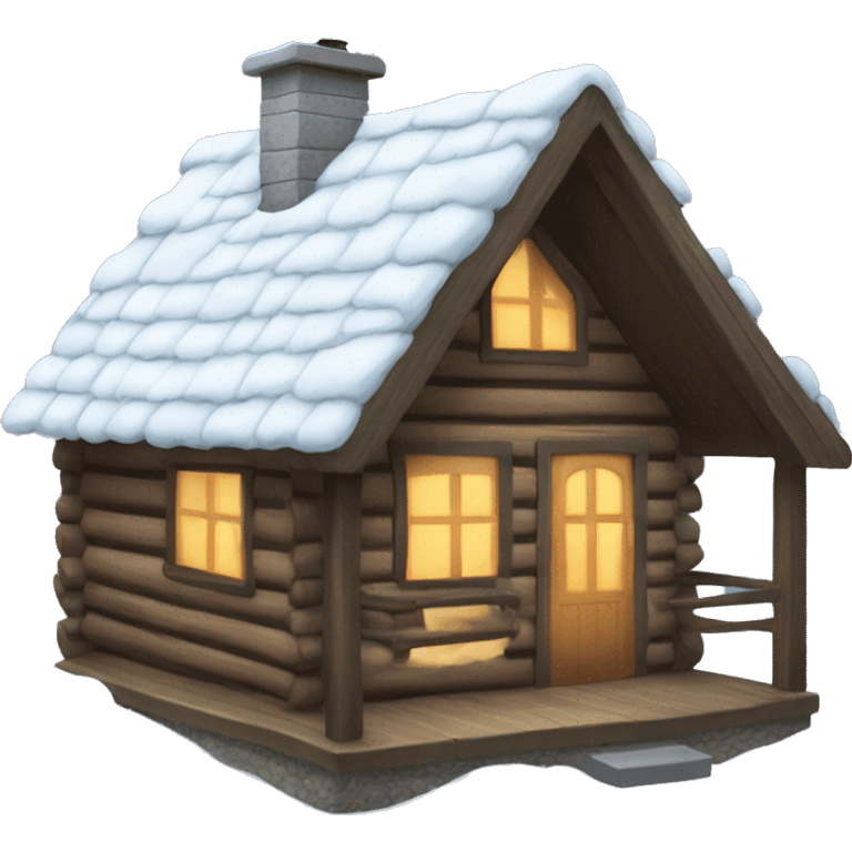 winter cabin emoji