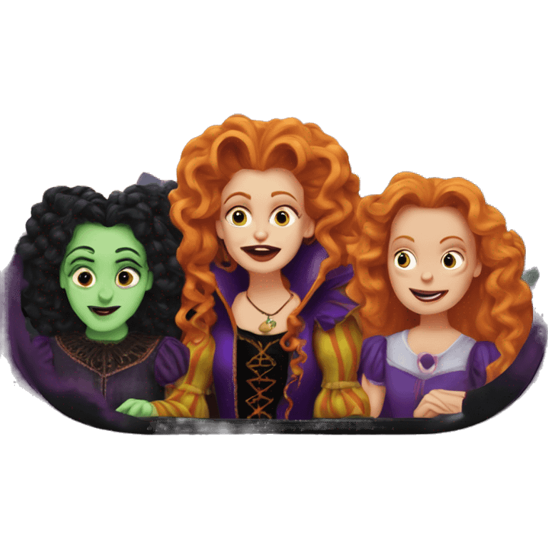 Sanderson sisters from hocus pocus watching an outdoor movie emoji