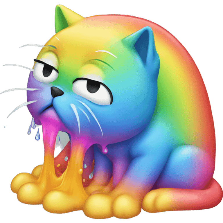 Cat puking rainbow  emoji