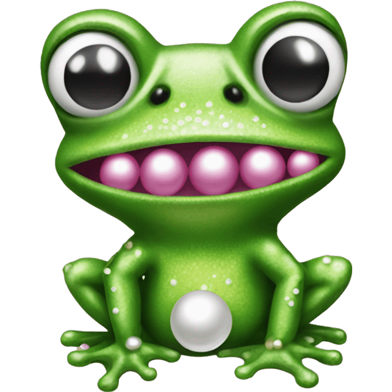 alpha kappa alpha frog with pearls  emoji