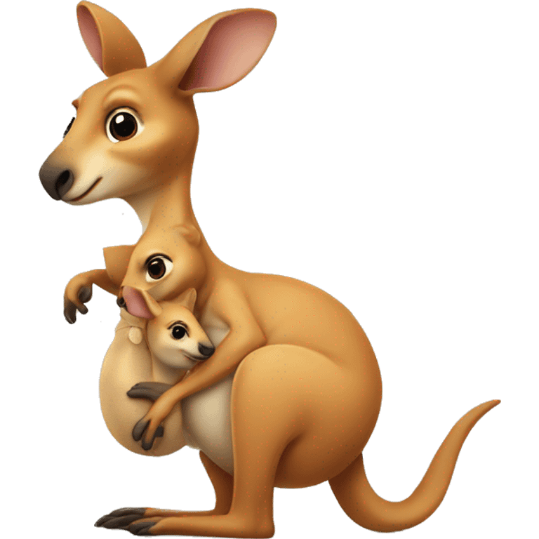 kangaroo with a baby in its pouch emoji