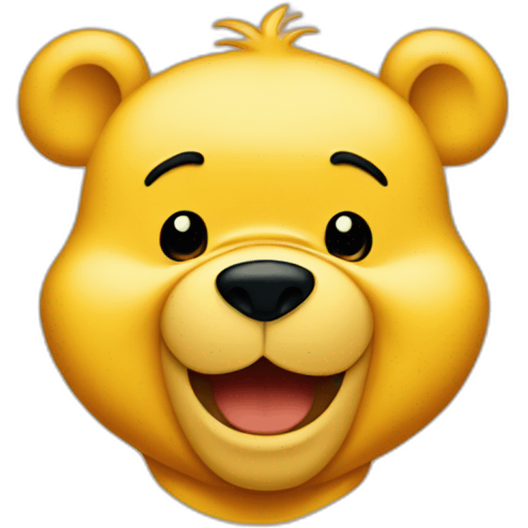 winnie the pooh face yellow and red emoji