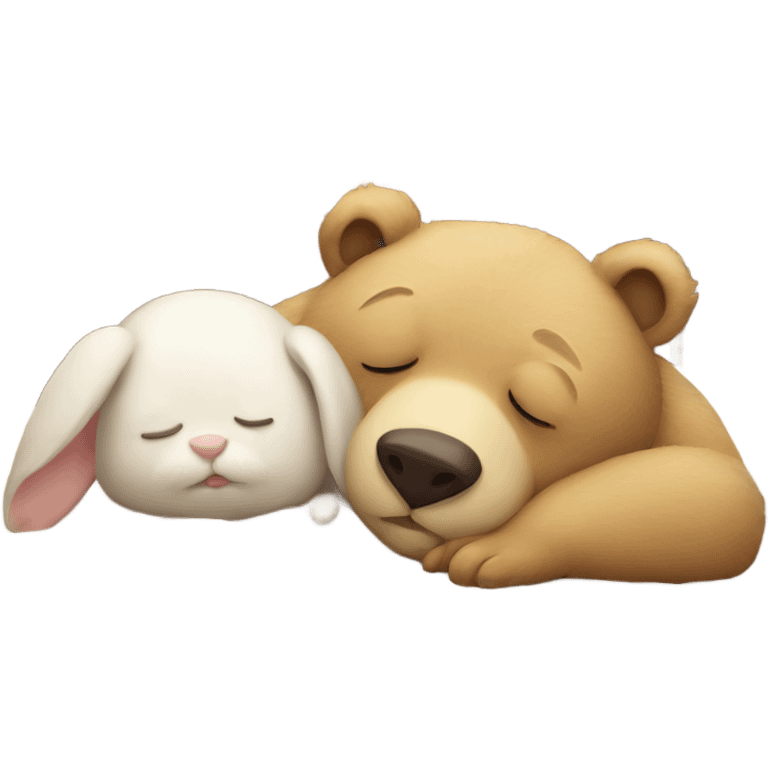 bear and bunny sleeping emoji