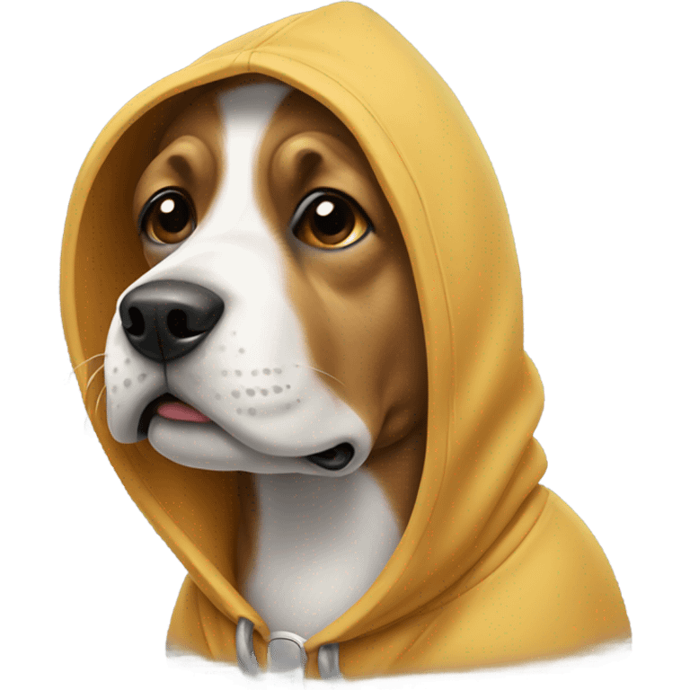 Dog wearing a hoodie  emoji