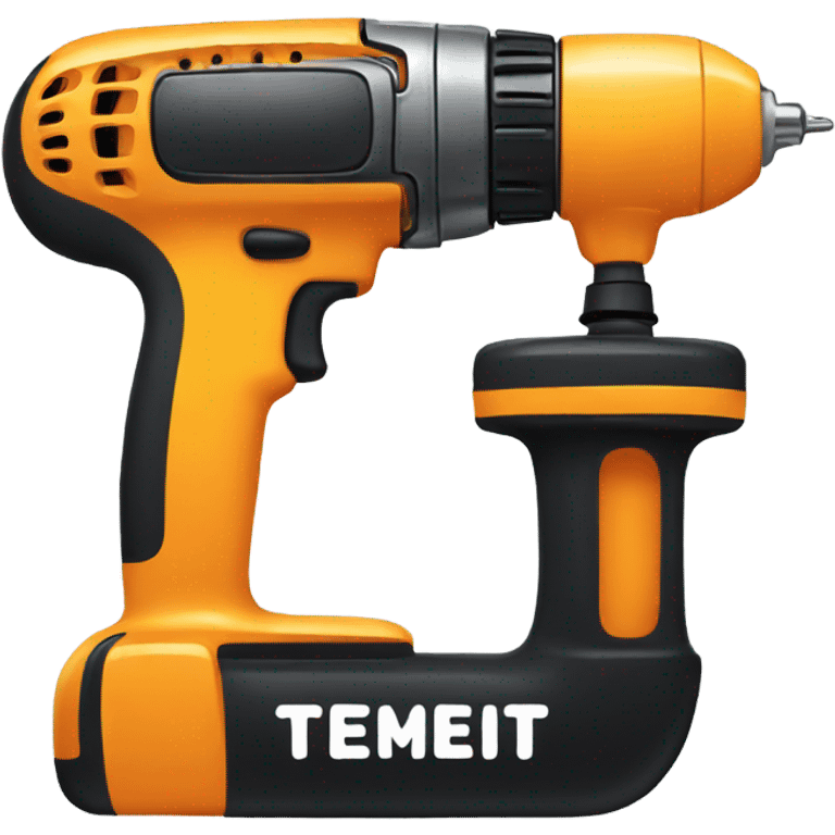 Power drill with Amazon logo emoji