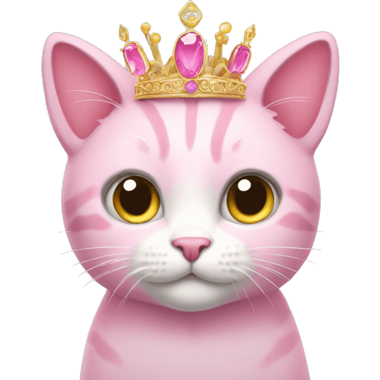 pink cat with a tiara emoji