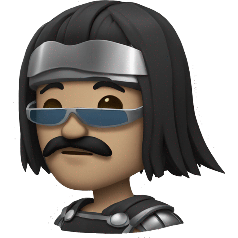 gladiator with long straight black hair, black moustache and sunglasses emoji