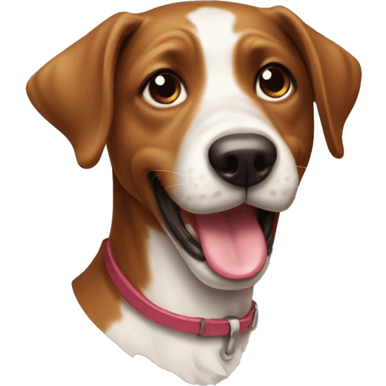 playful dog with tongue out brown emoji