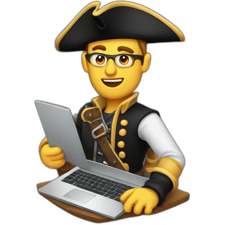 pirate web developer with laptop emoji