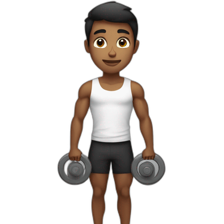 young guy lifting weight emoji