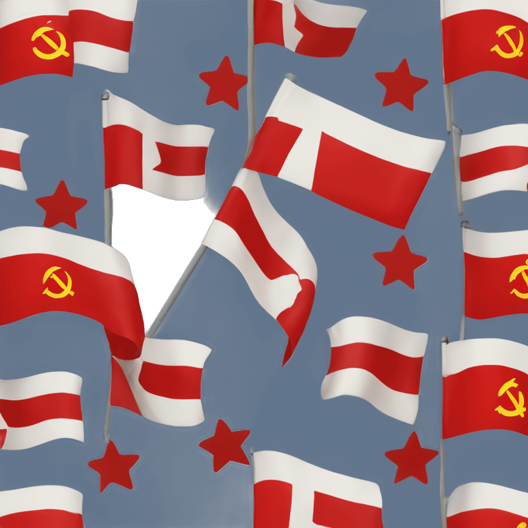 Flag of the union of soviet socialist republics in the style of a apple flag emoji emoji