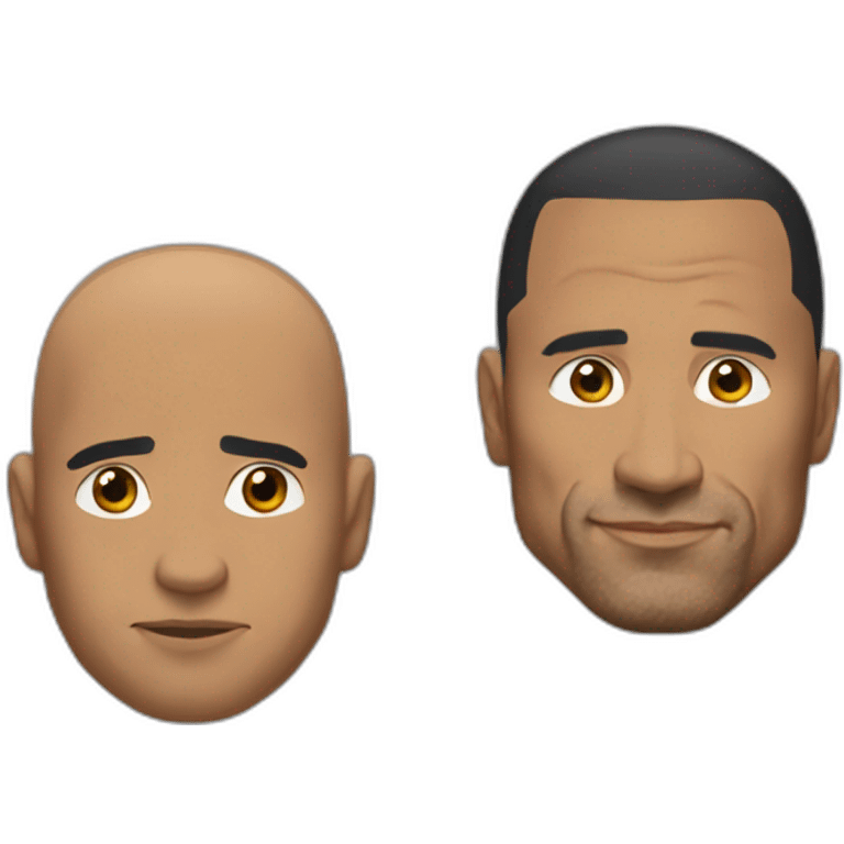 the rock un sourcil baissé et un autre debout emoji