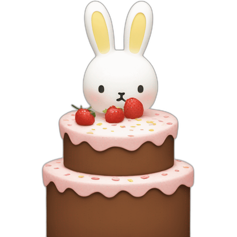 Miffy with cake emoji