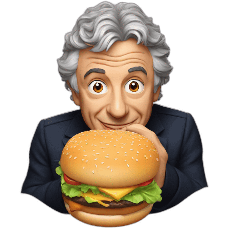 Michel Sardou eating a burger emoji