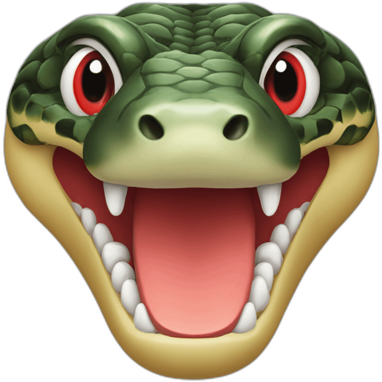 anaconda head with red eyes and smiling emoji