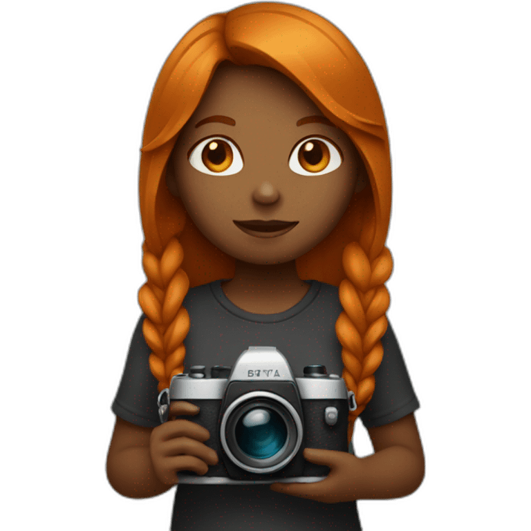 dark ginger girl with camera emoji