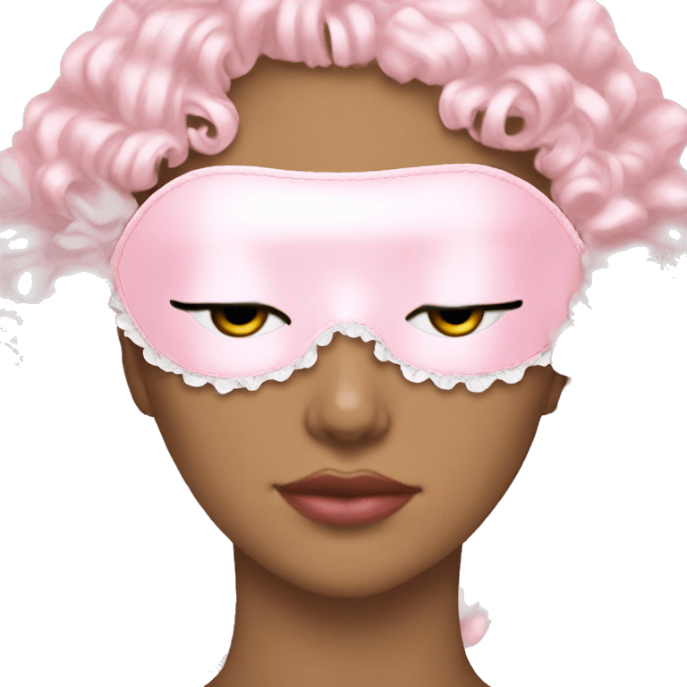 Light pink Frilly satin sleep mask  emoji