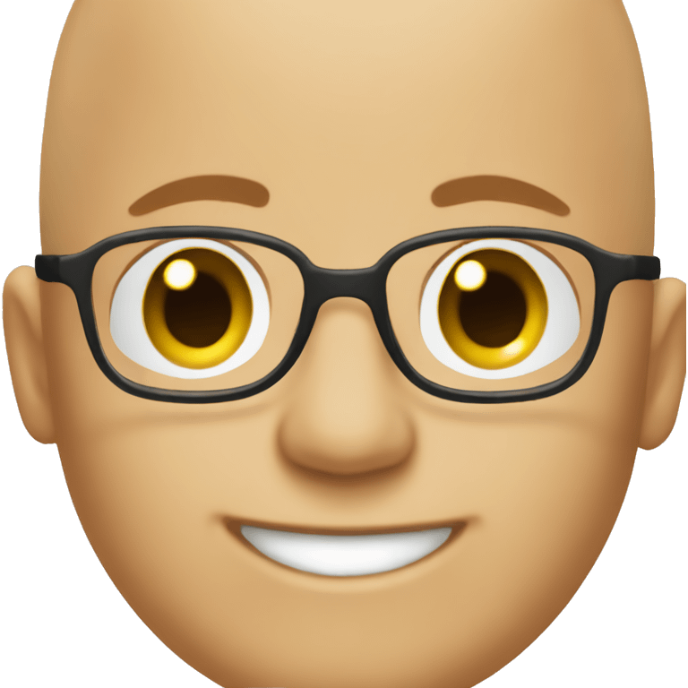 happy bald boy with glasses emoji