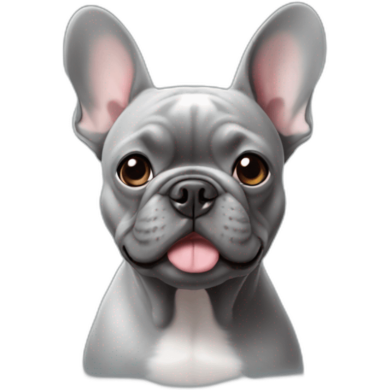 grey French bulldog emoji