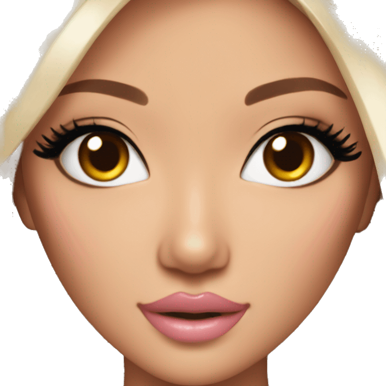 asian glamorous barbie slightly tan lashes emoji