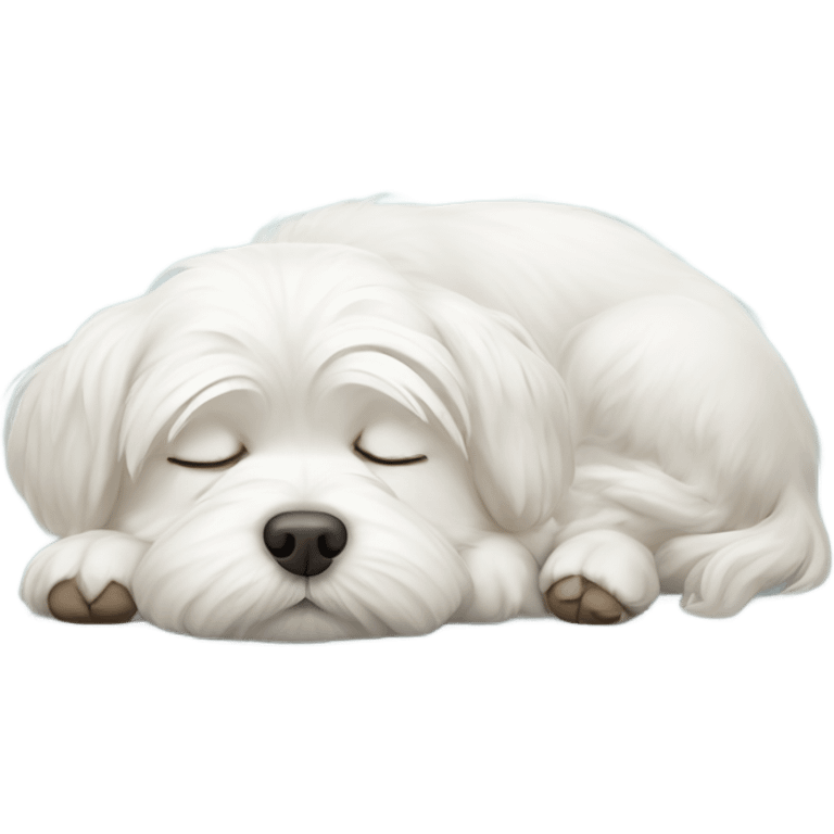 Sleeping Maltese dog emoji