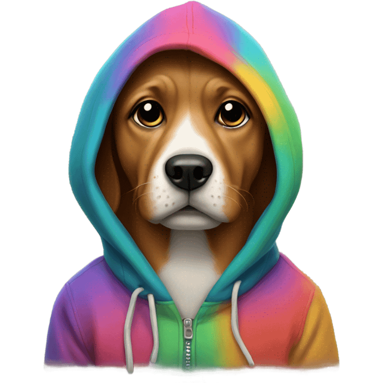 Dog wearing hoodie emoji