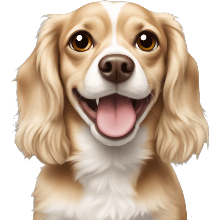 Tan and white chihuahua cocker spaniel mix happy emoji