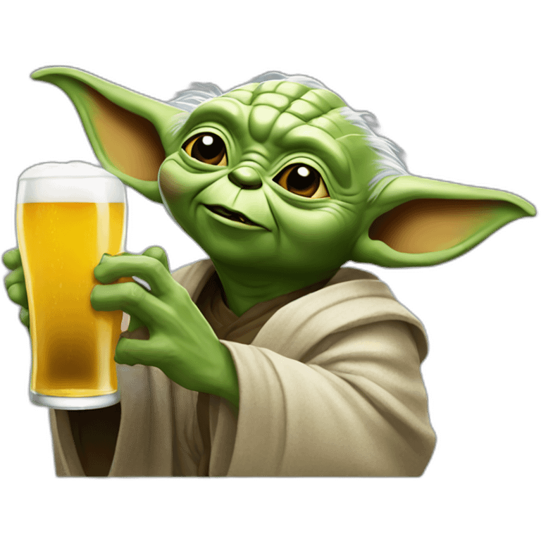 Yoda drink a beer emoji