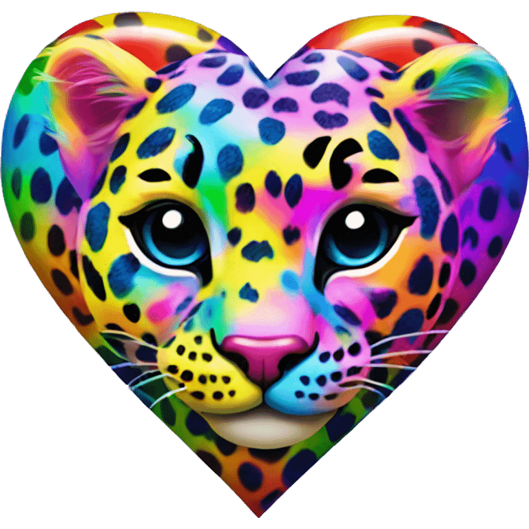 lisa frank rainbow leopard print heart emoji