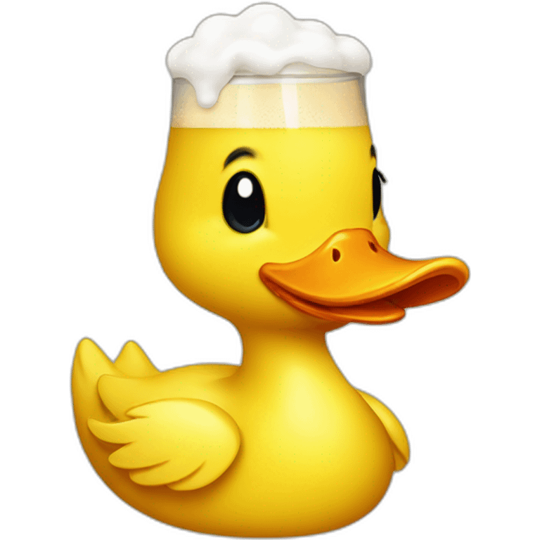 yellow duck with beer emoji